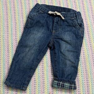 GAP Denim Baby Kids Medium Wash Blue "My First Easy Slim" Lining Jeans 6-12M !